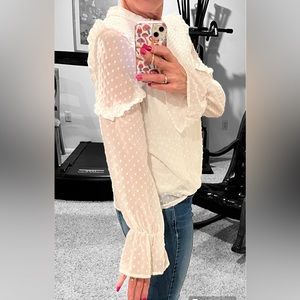 IRIS 🌸 Swiss dot, Smocked Top SO PRETTY! Vintage,Boho